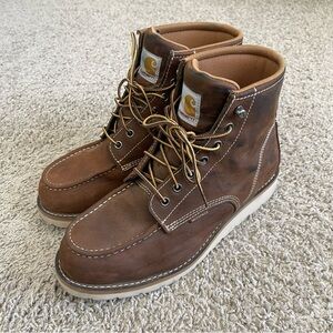 CARHARTT MEN'S 6" WATERPROOF LEATHER MOC TOE WEDGE BOOTS